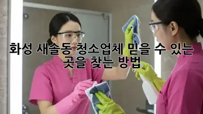 화성 새솔동 청소업체, 믿을 수 있는 곳을 찾는 방법
